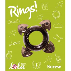 Чёрное эрекционное кольцо Rings Screw