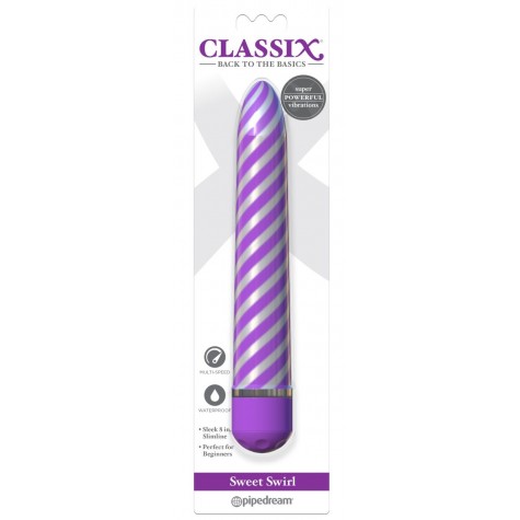 Фиолетовый вибратор Sweet Swirl Vibrator - 21,3 см.