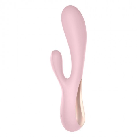 Розовый вибратор-кролик Satisfyer Mono Flex с управлением через приложение - 20,4 см.